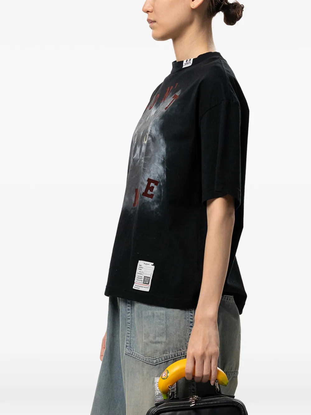 Maison MIHARA YASUHIRO T-shirt met kattenprint Zwart