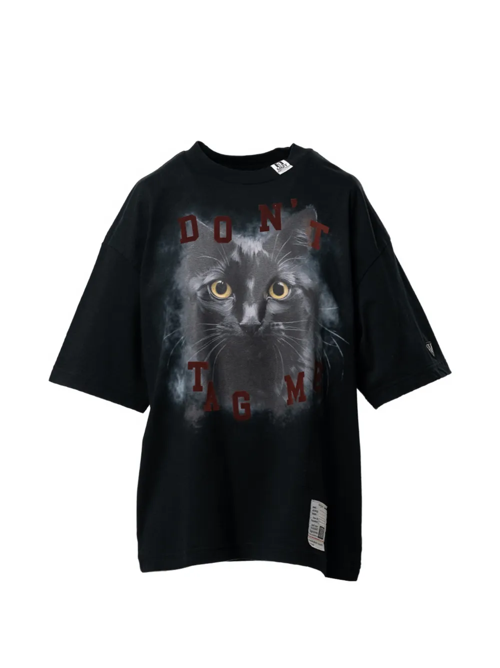 Miharayasuhiro Cat-printed T-shirt In Black