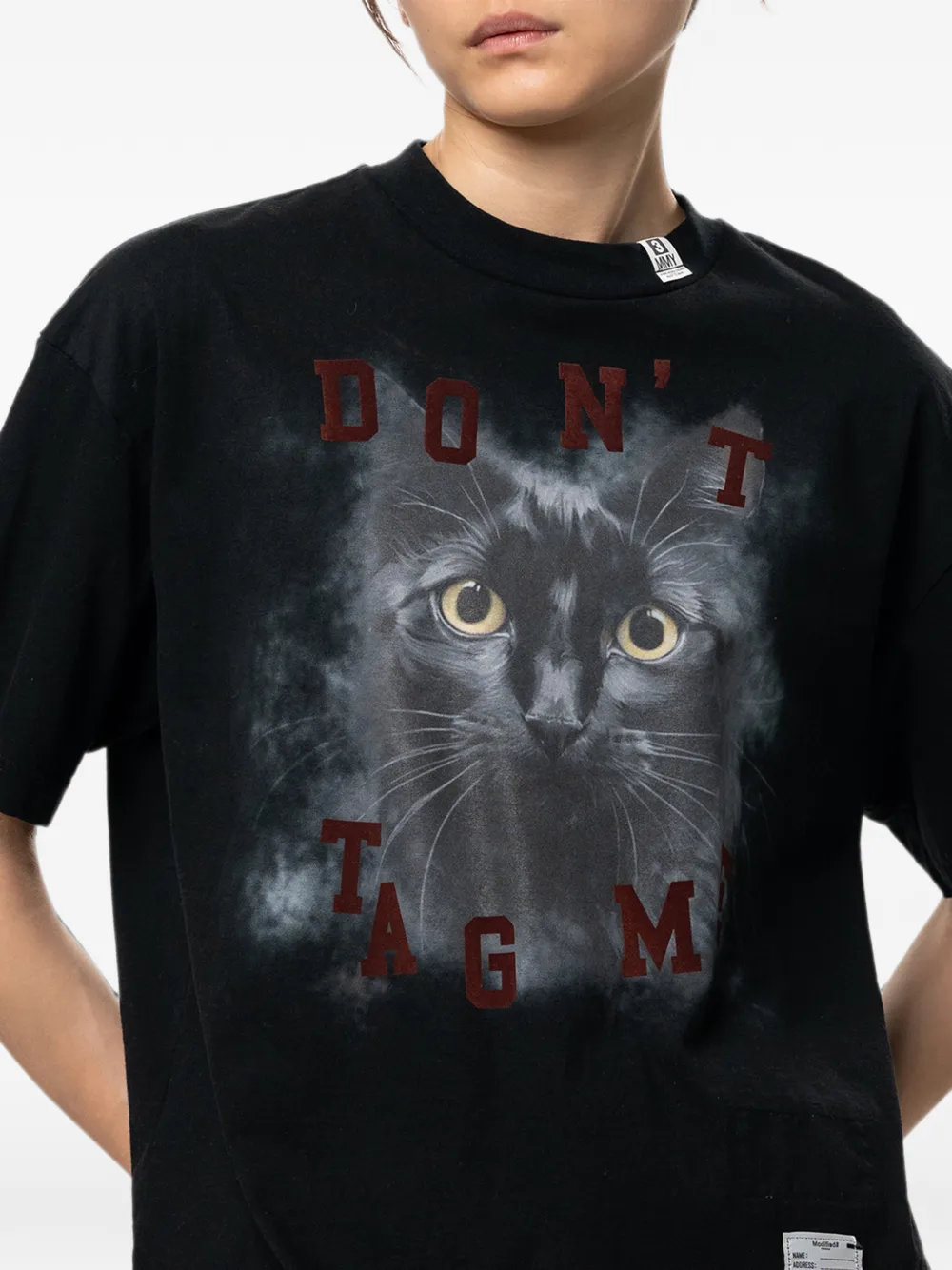 Maison MIHARA YASUHIRO T-shirt met kattenprint Zwart