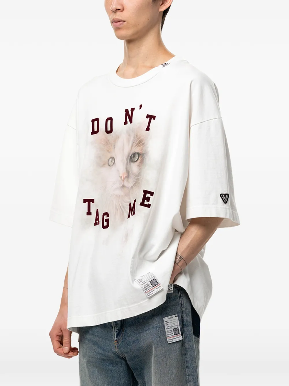 Maison MIHARA YASUHIRO T-shirt met kattenprint Wit
