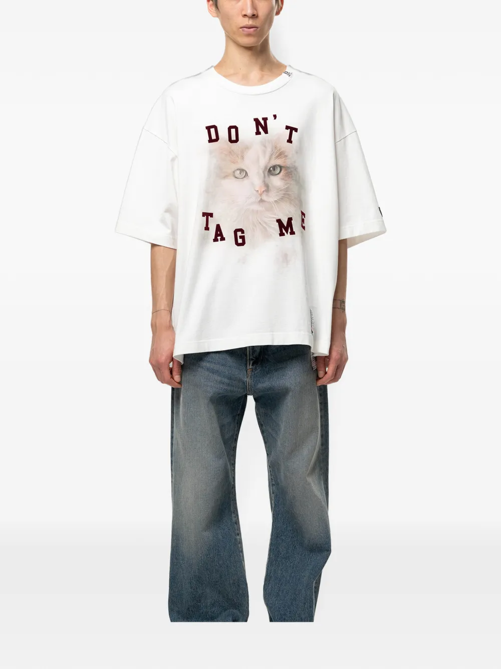 Maison MIHARA YASUHIRO T-shirt met kattenprint Wit