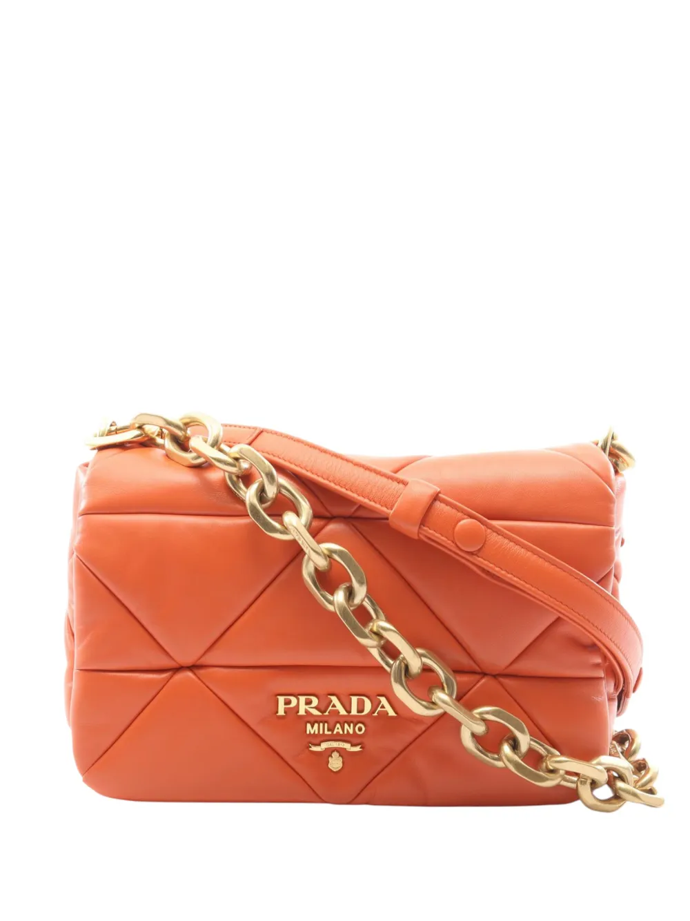Prada Pre-Owned 2010-2026 Quilted Nappa satchel - Orange