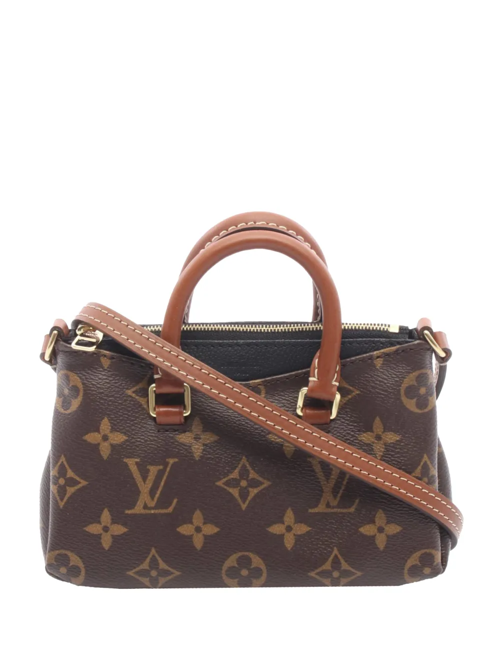 Louis Vuitton Pre-Owned Borsa a tracolla Nano Pallas con monogramma 2015 - Marrone