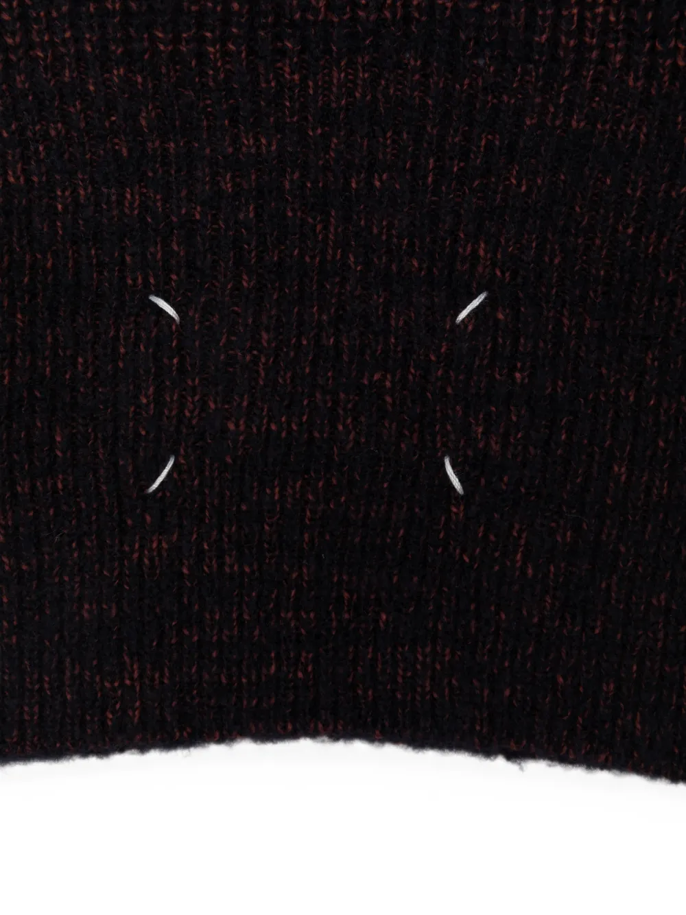Maison Margiela Four Stitches geribbelde bivakmuts Zwart