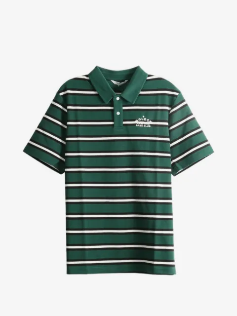 Malbon Golf Fairway Bass Club striped short-sleeve polo shirt