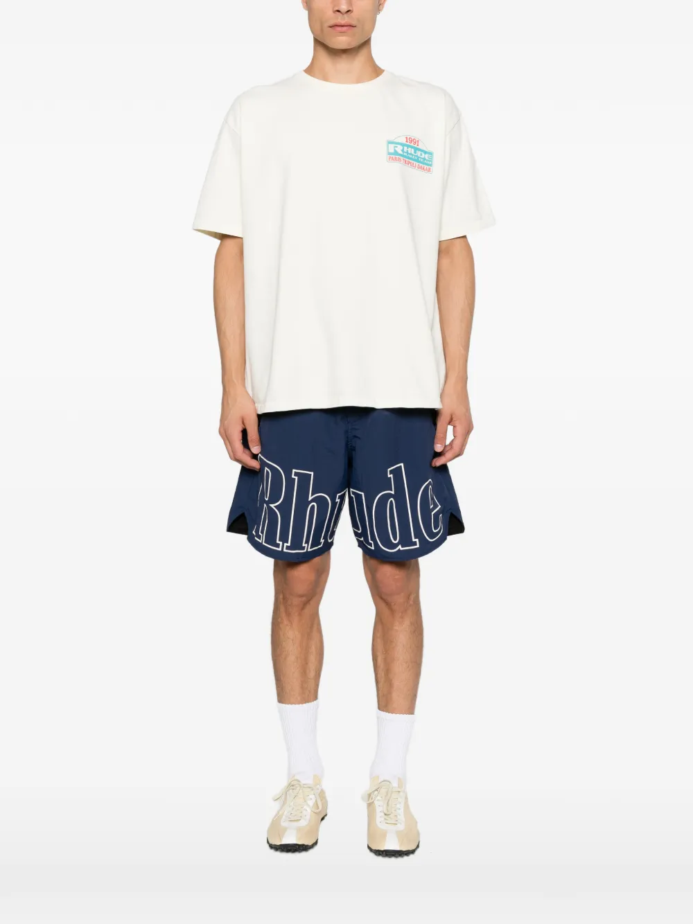 RHUDE T-shirt met grafische print Geel