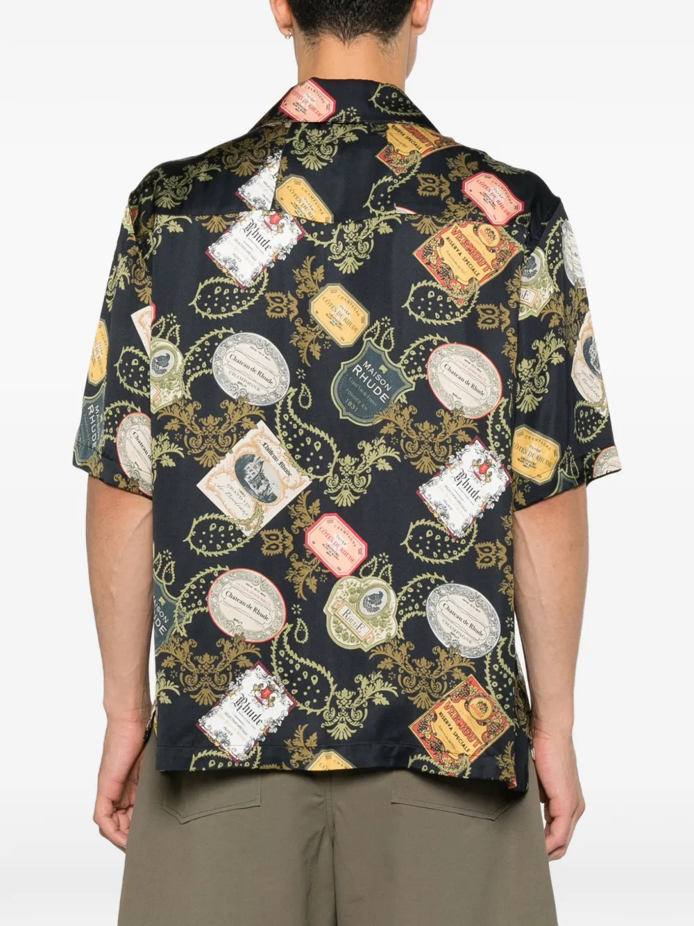 RHUDE Overhemd met grafische print Zwart