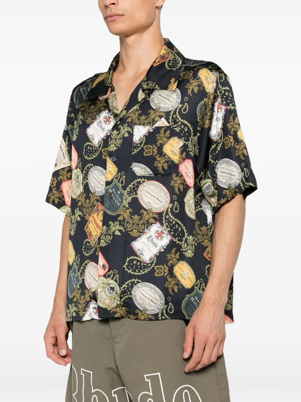 RHUDE Overhemd met grafische print Zwart