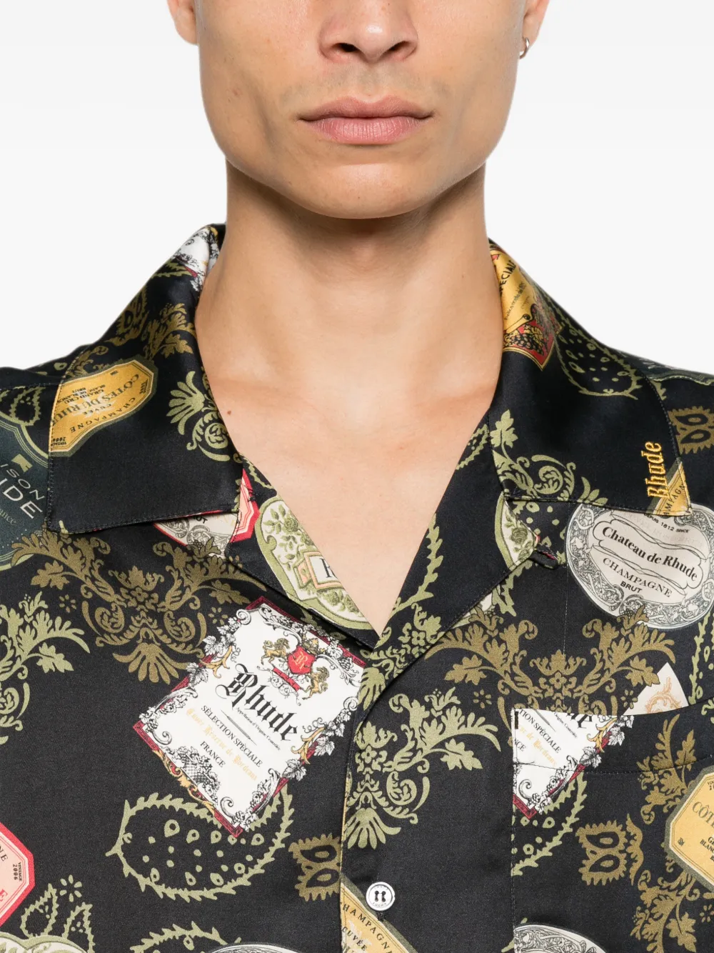 RHUDE Overhemd met grafische print Zwart