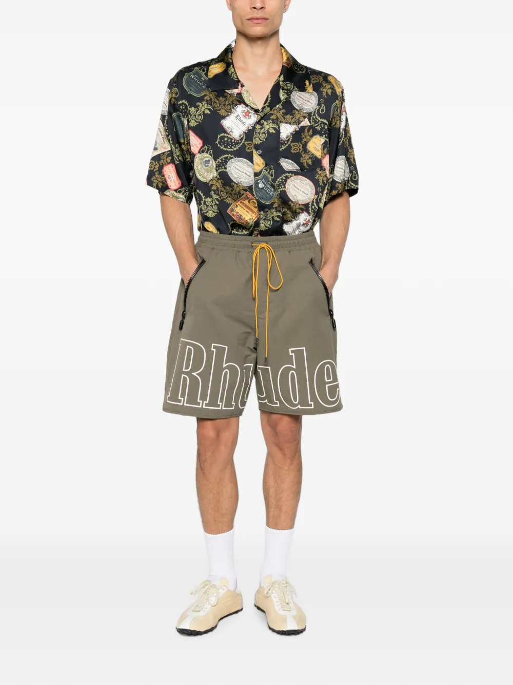 RHUDE Overhemd met grafische print Zwart