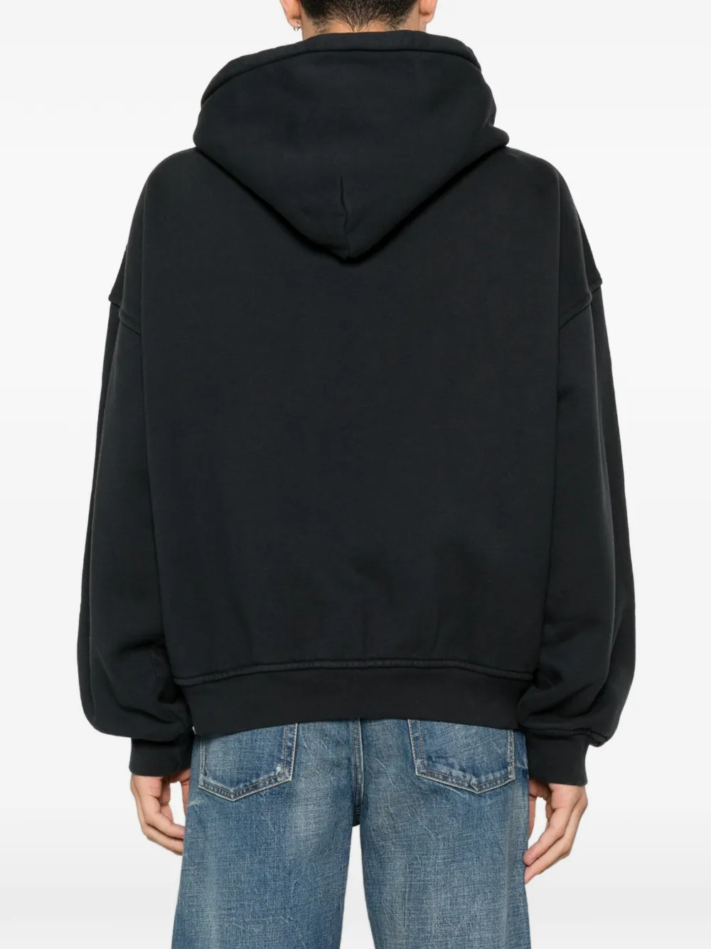 RHUDE Hoodie met logoprint en rits Zwart