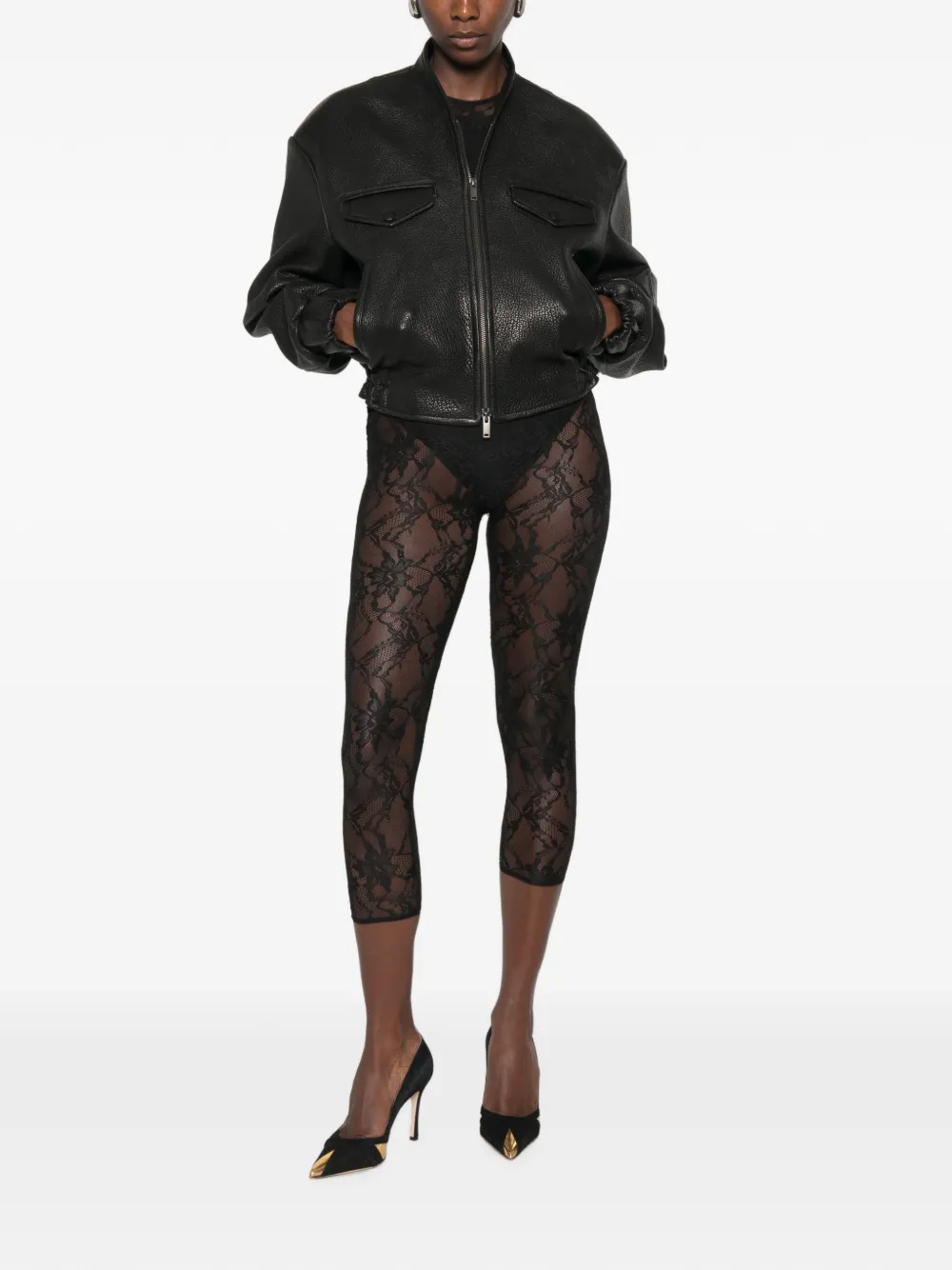 THE ANDAMANE Sheila jumpsuit met bloemenkant Zwart
