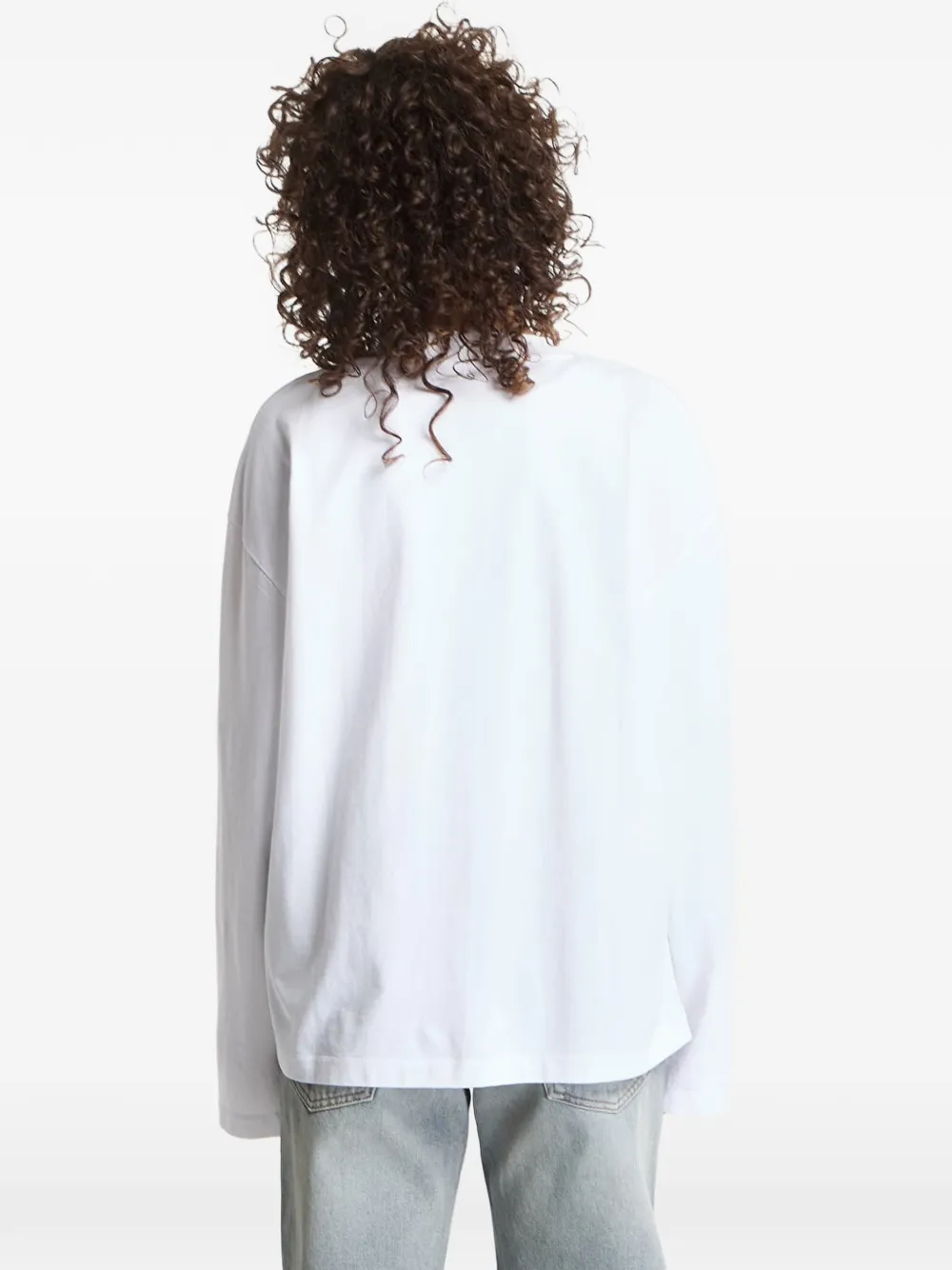 Off-White Crystal Flower L S T-shirt met lange mouwen Wit
