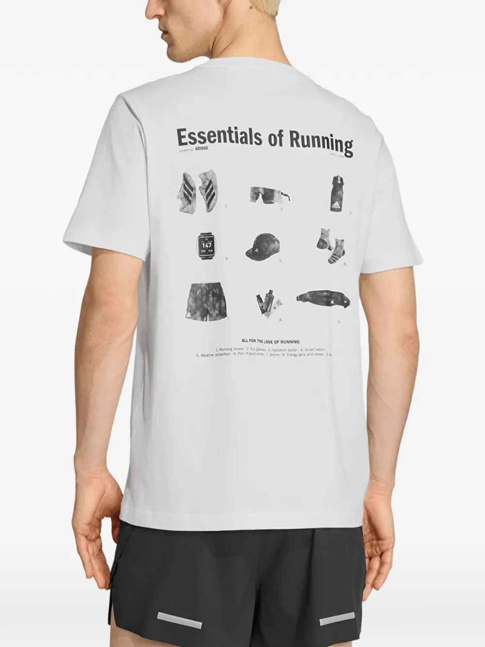 adidas Run Essentials graphic-print T-shirt Wit