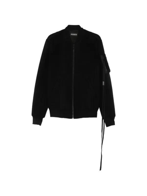 Ann Demeulemeester Dries Ribbed-trim Zip-up Bomber Jacket in Black