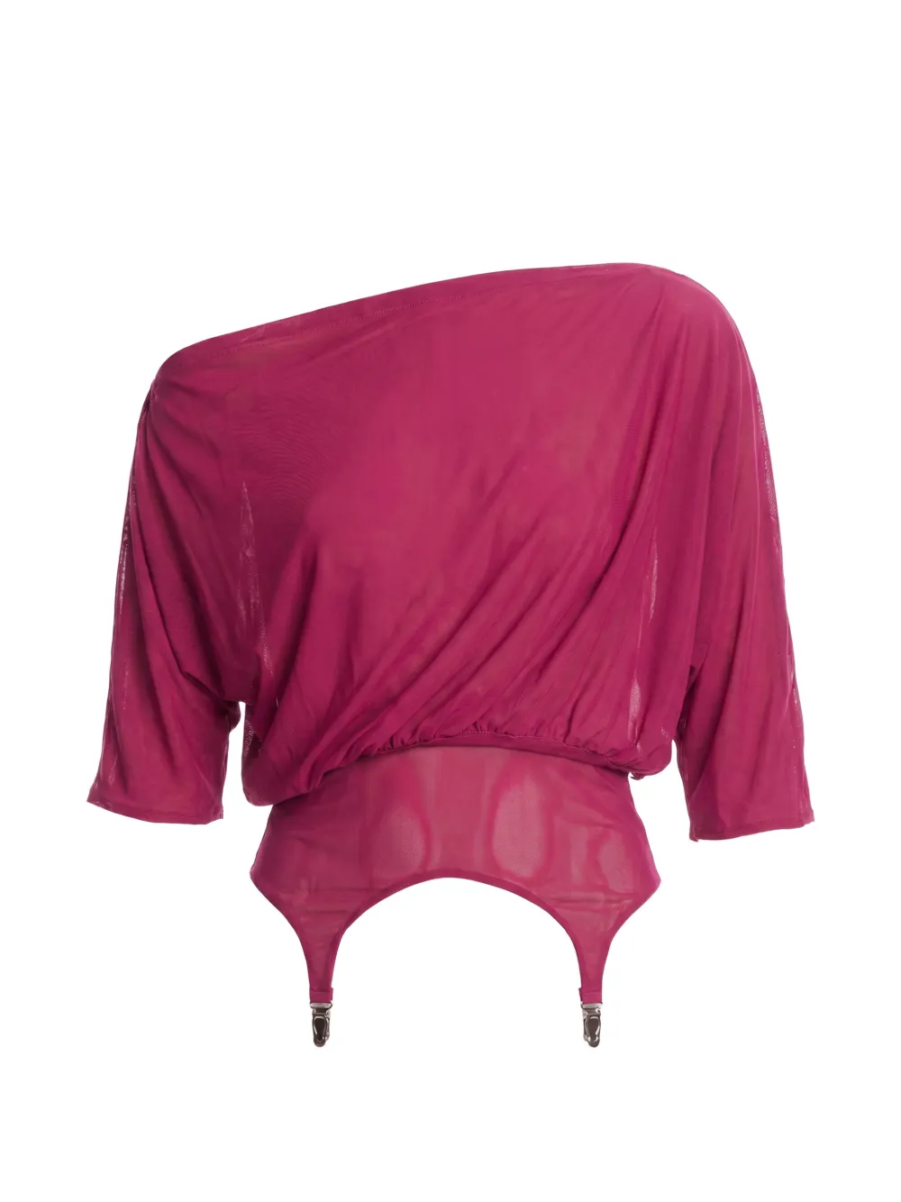 AXEL 113 Kendall off-shoulder mesh top - Rosa