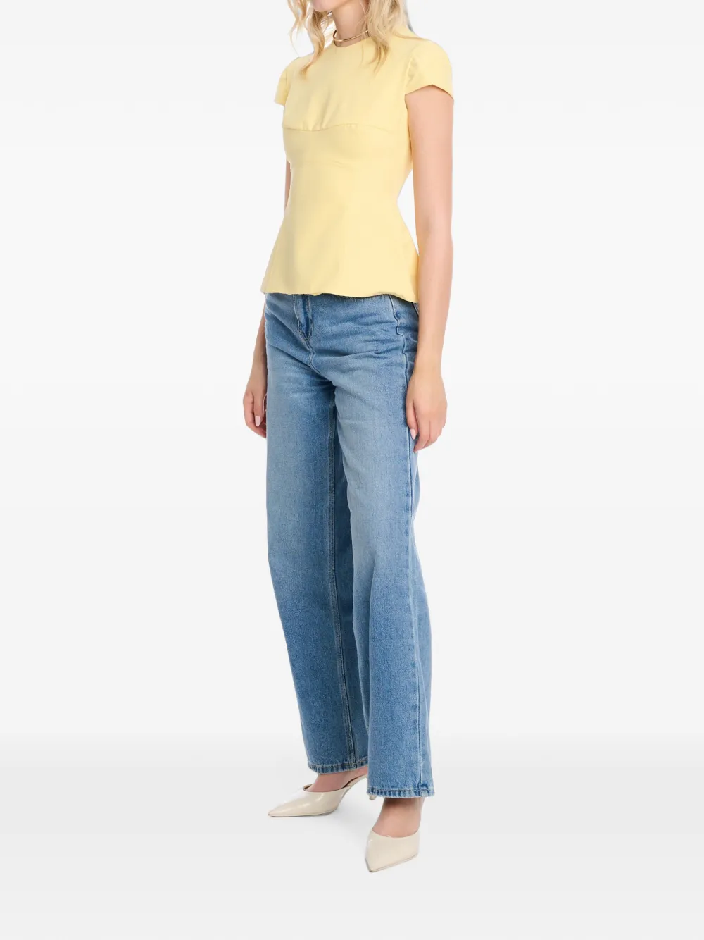 AXEL 113 Icon top met peplum zoom Geel