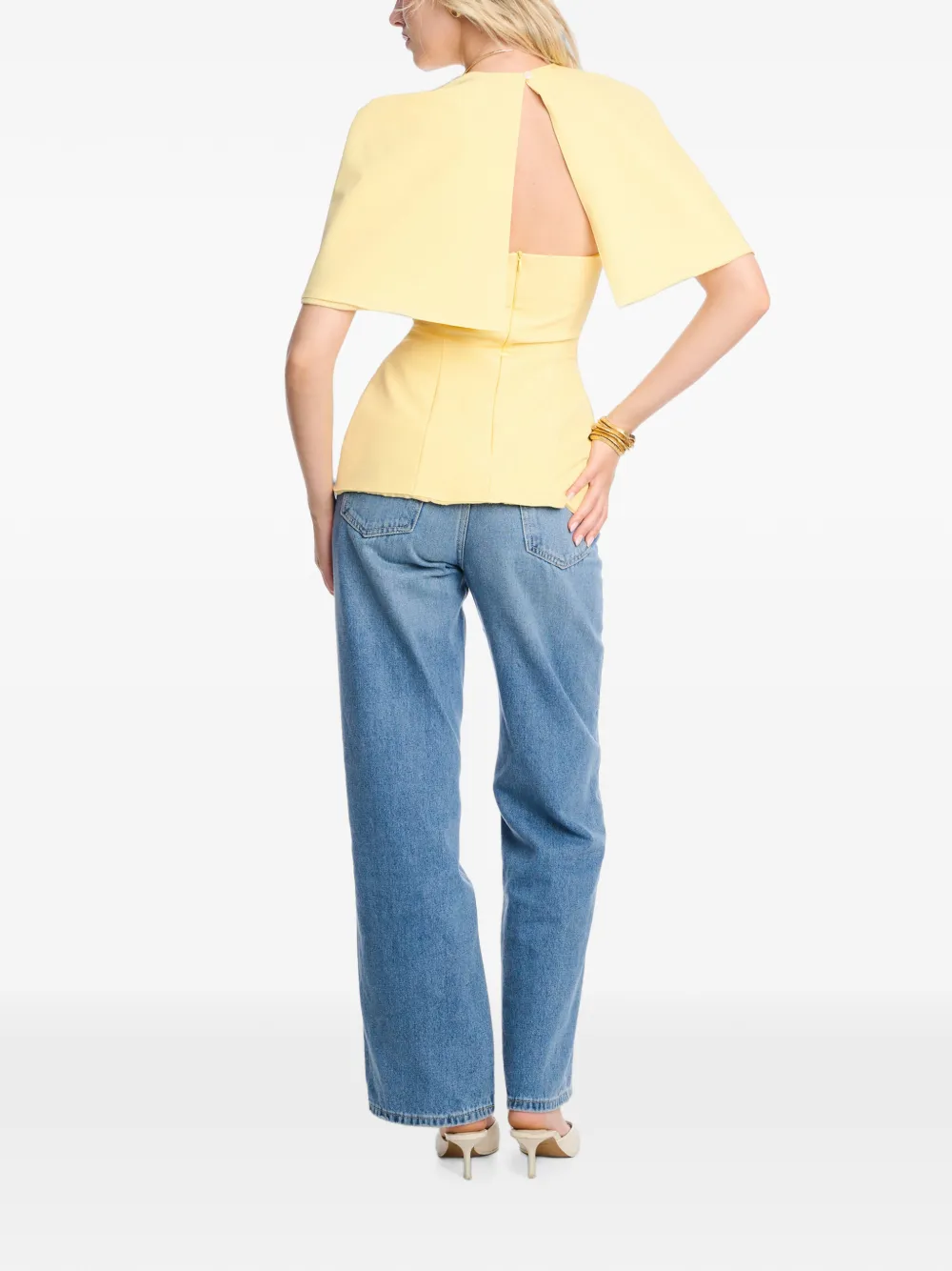 AXEL 113 Scarlet top met cape Geel