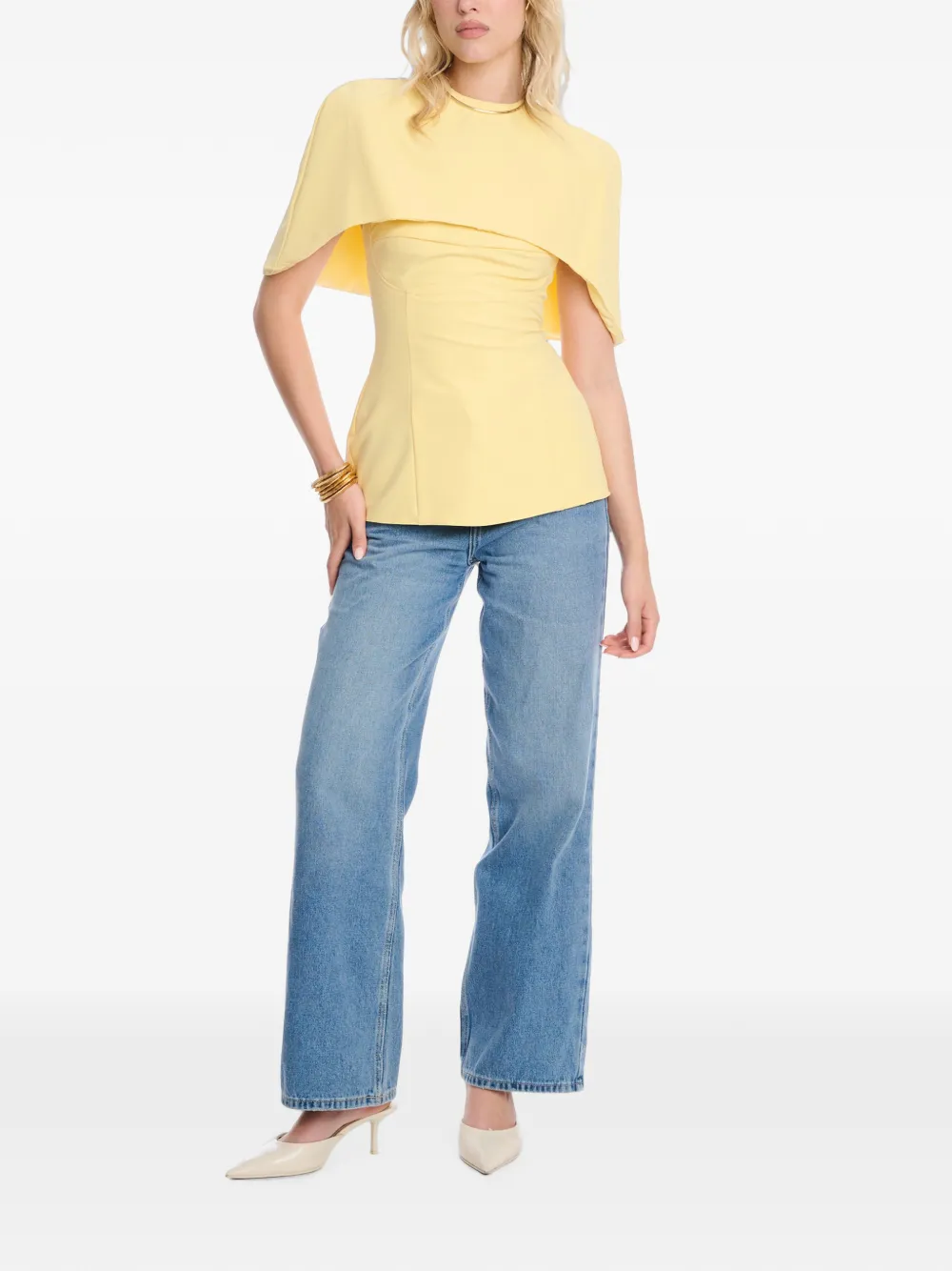 AXEL 113 Scarlet top met cape Geel
