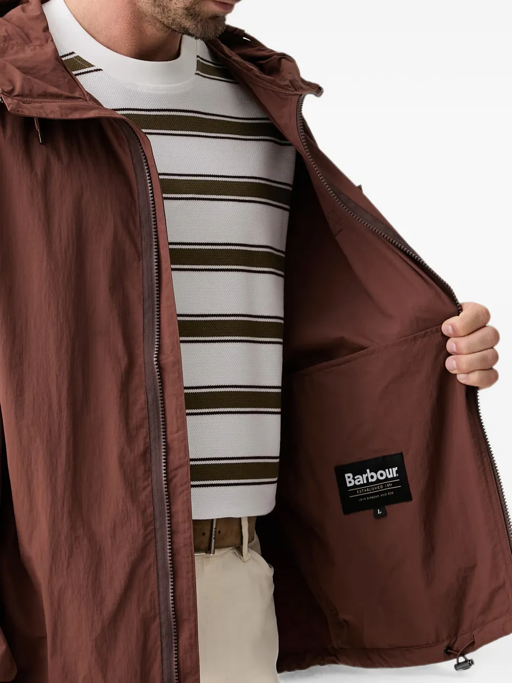 Barbour Re-engineered jack met capuchon Bruin