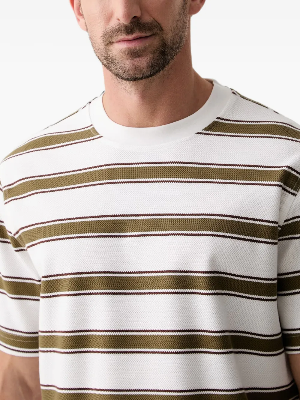 Barbour Browtop gestreept ruimvallend T-shirt Wit