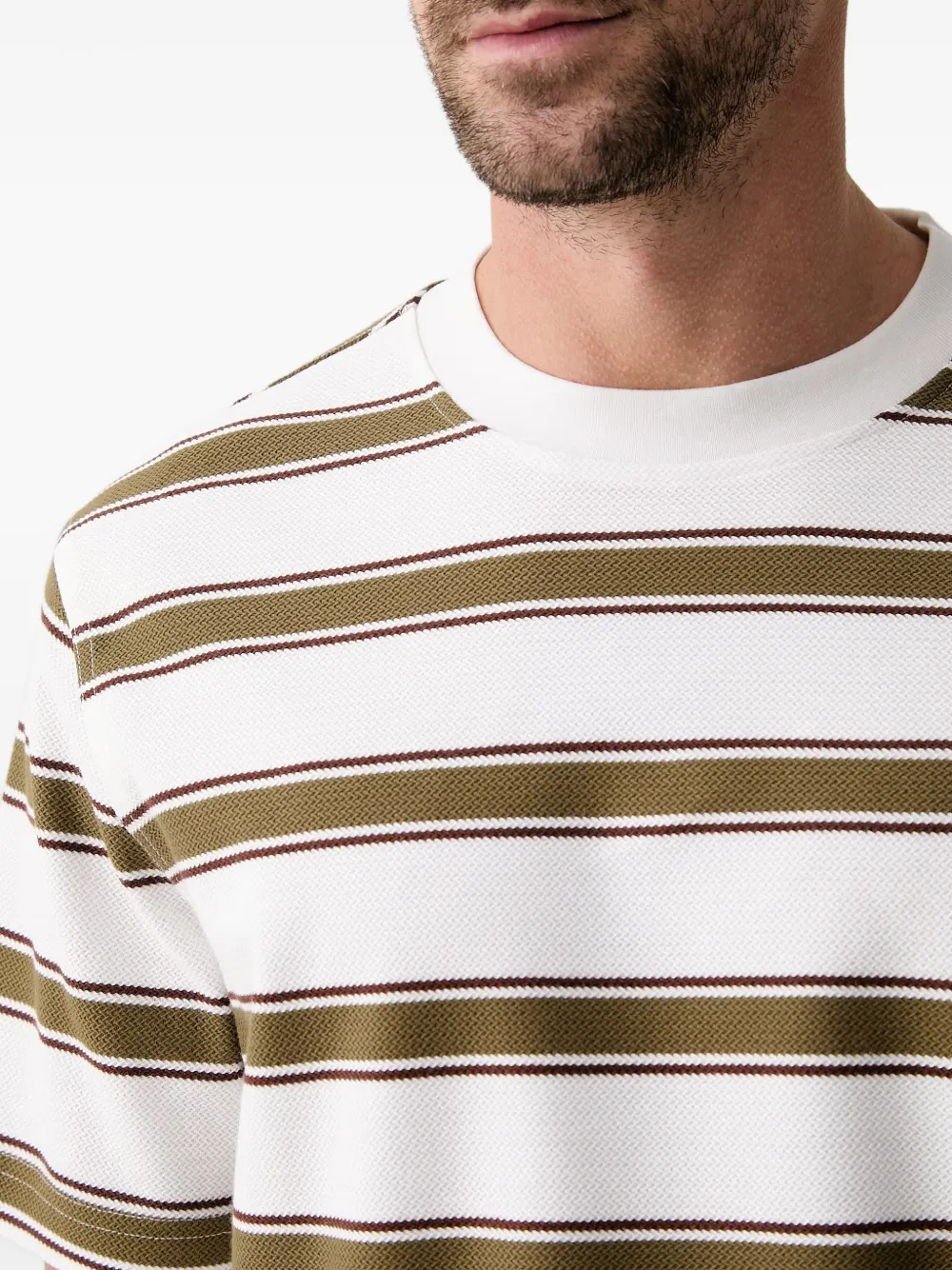 Barbour Browtop gestreept ruimvallend T-shirt Wit