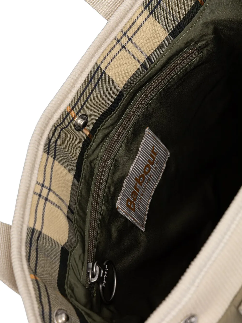 Barbour Healy quilted corduroy-trim tote bag Groen