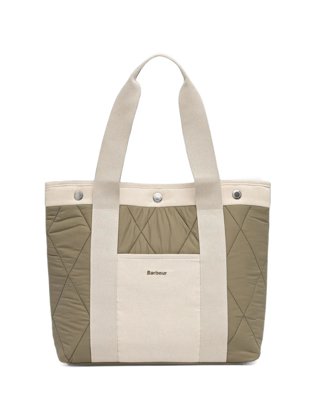 Barbour Healy quilted corduroy-trim tote bag Groen
