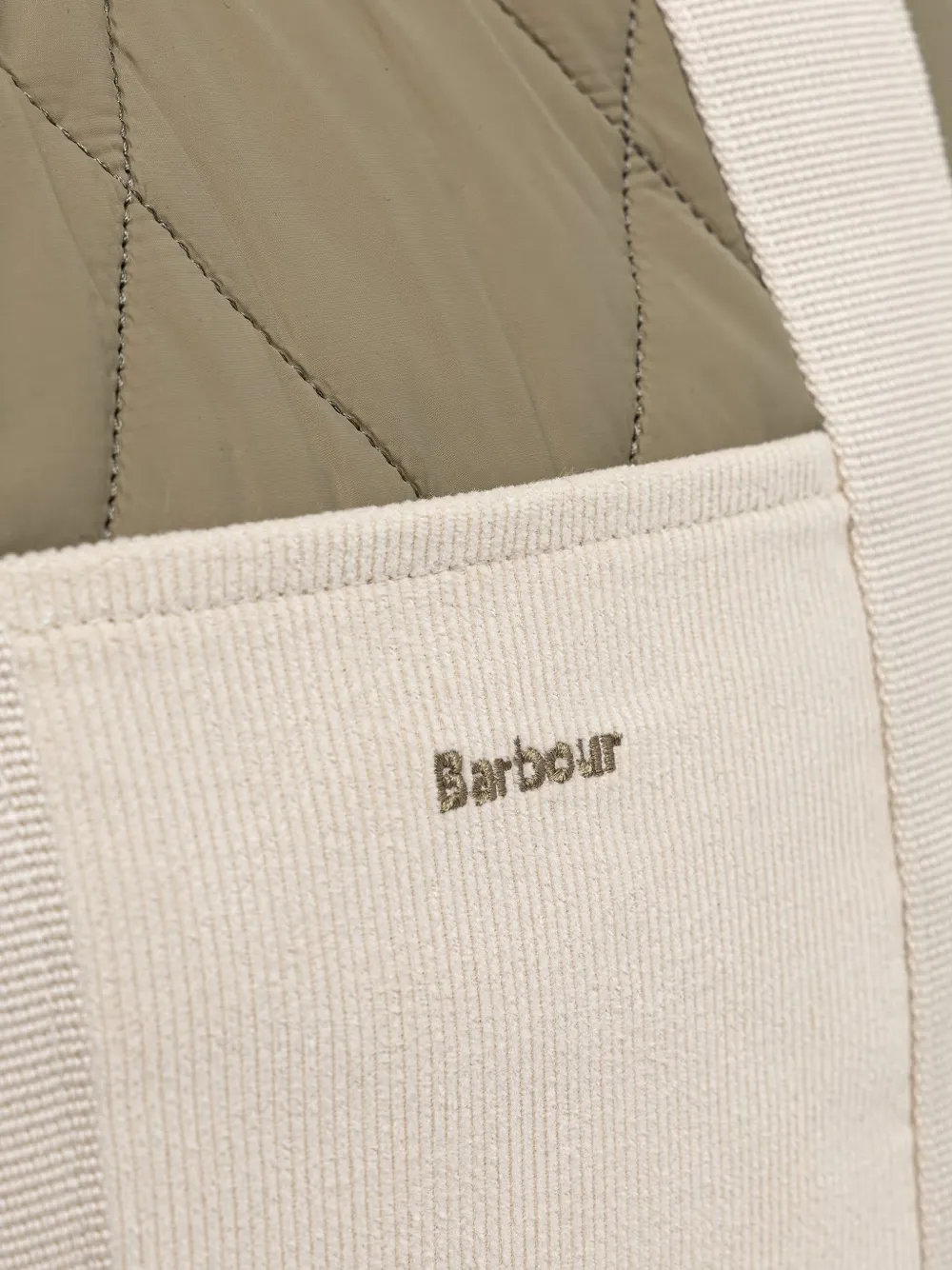 Barbour Healy quilted corduroy-trim tote bag Groen