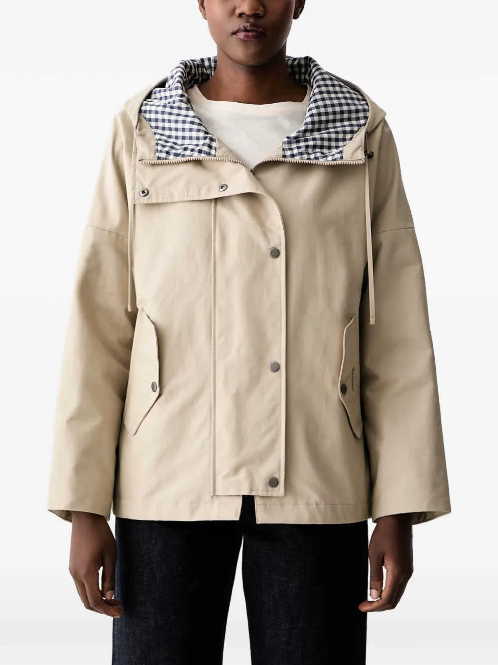 Barbour Kingswood showerproof drawstring-hood jacket - Nude
