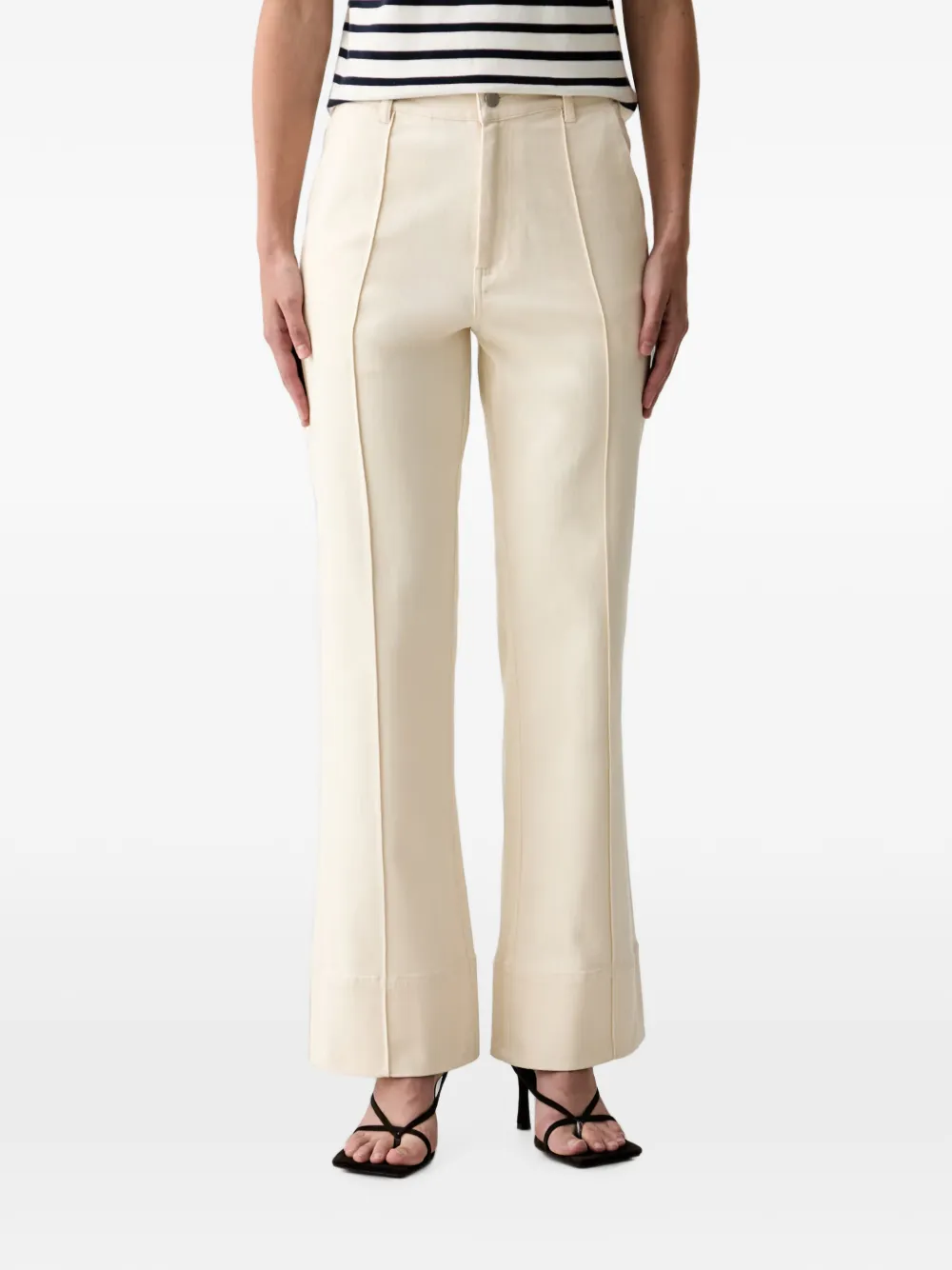 Barbour Hinton pintuck-detailing flared jeans - Nude