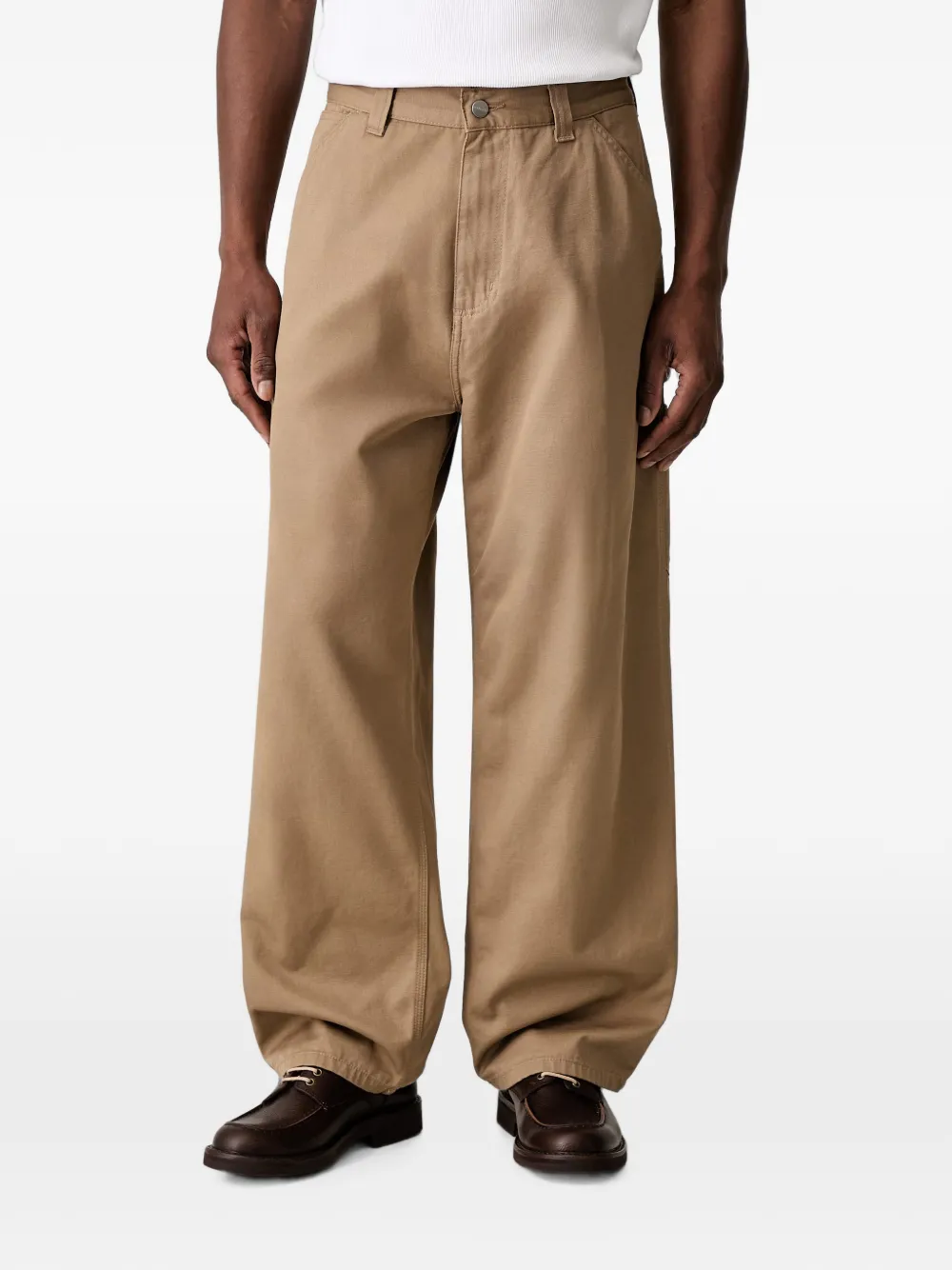 Carhartt WIP straight-leg logo-patch trousers - Toni neutri