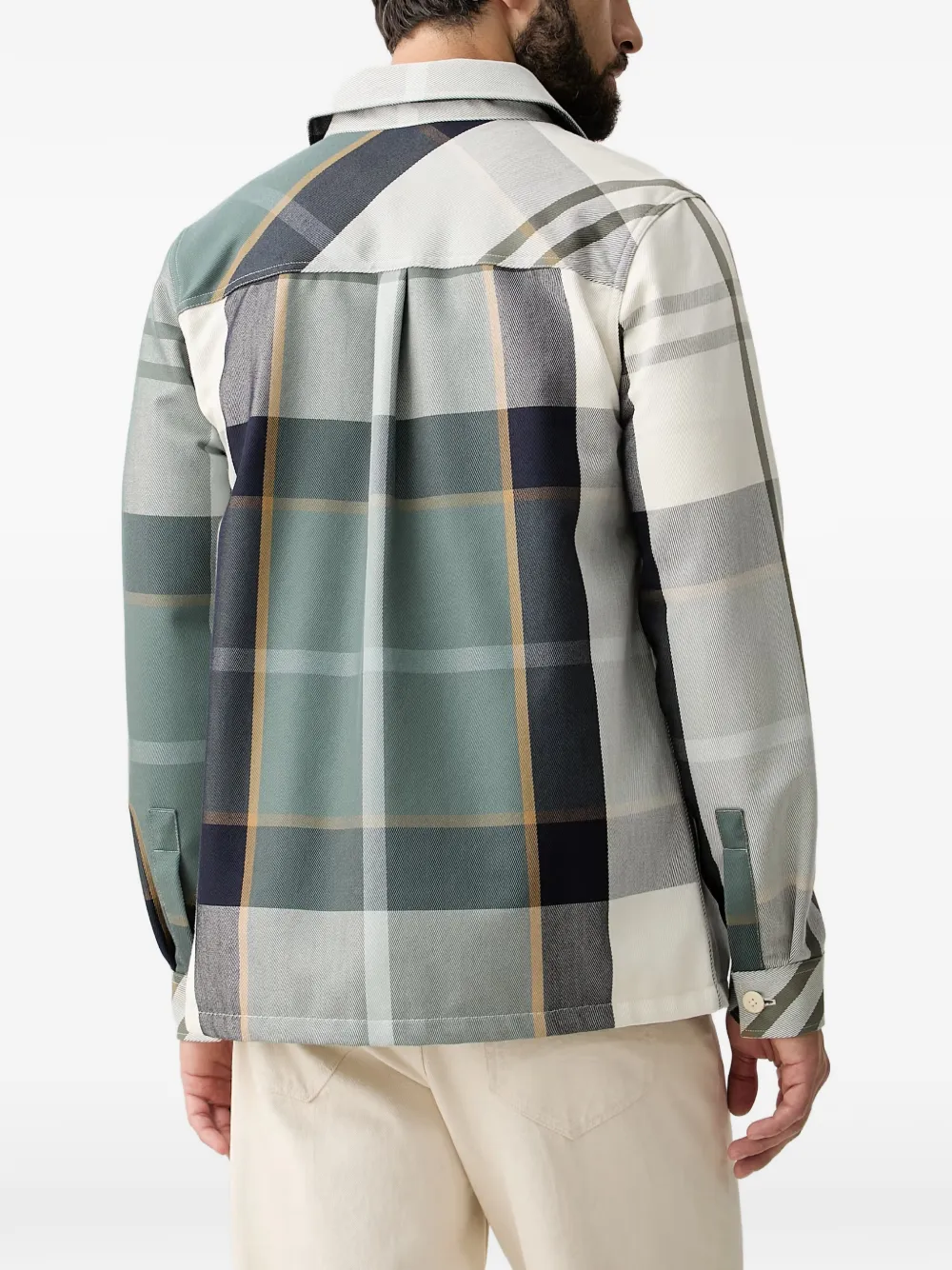 Barbour Etterick shirtjack met tartan-ruit en rits Groen