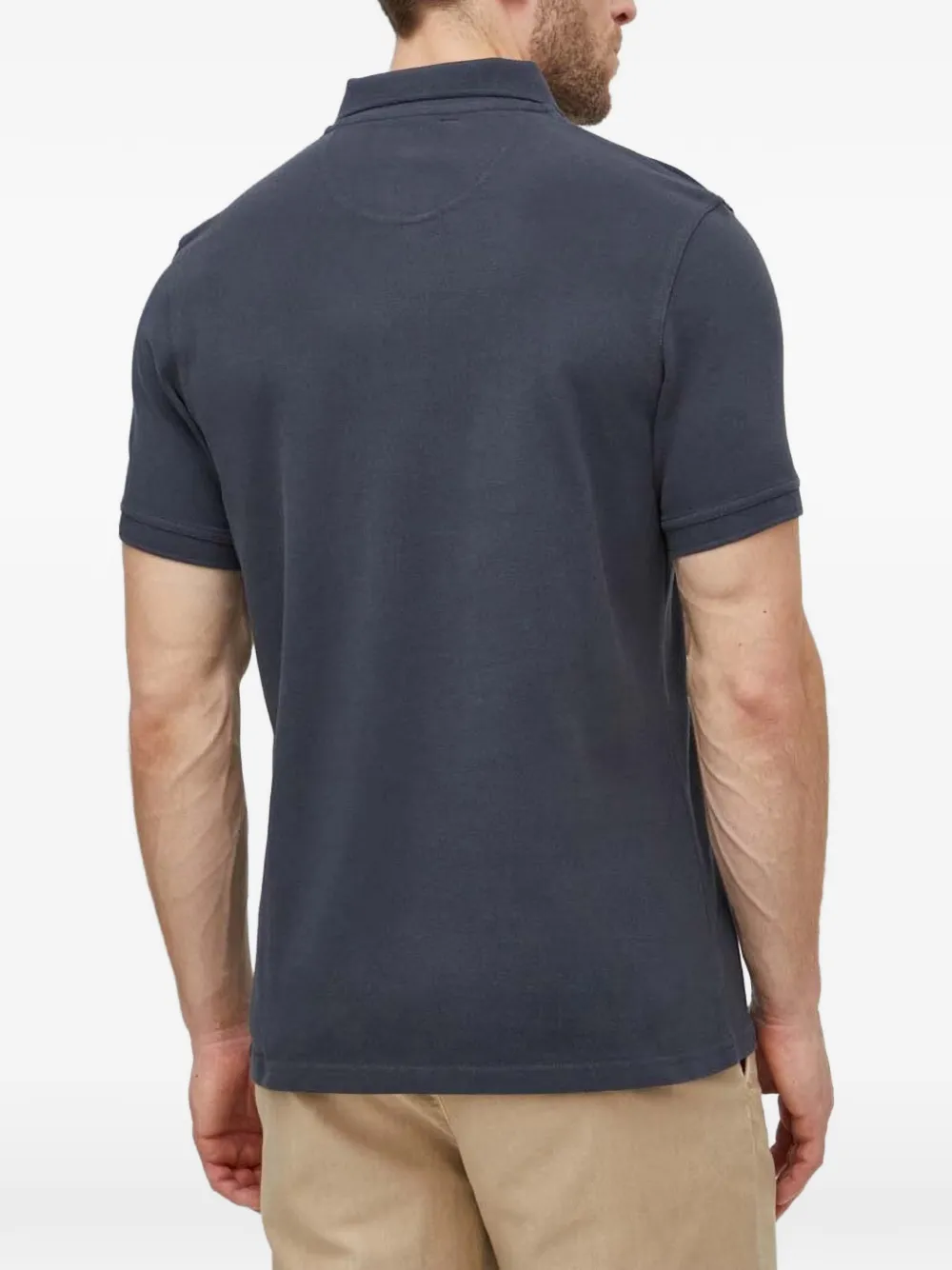 Barbour logo-embroidered polo shirt Blauw