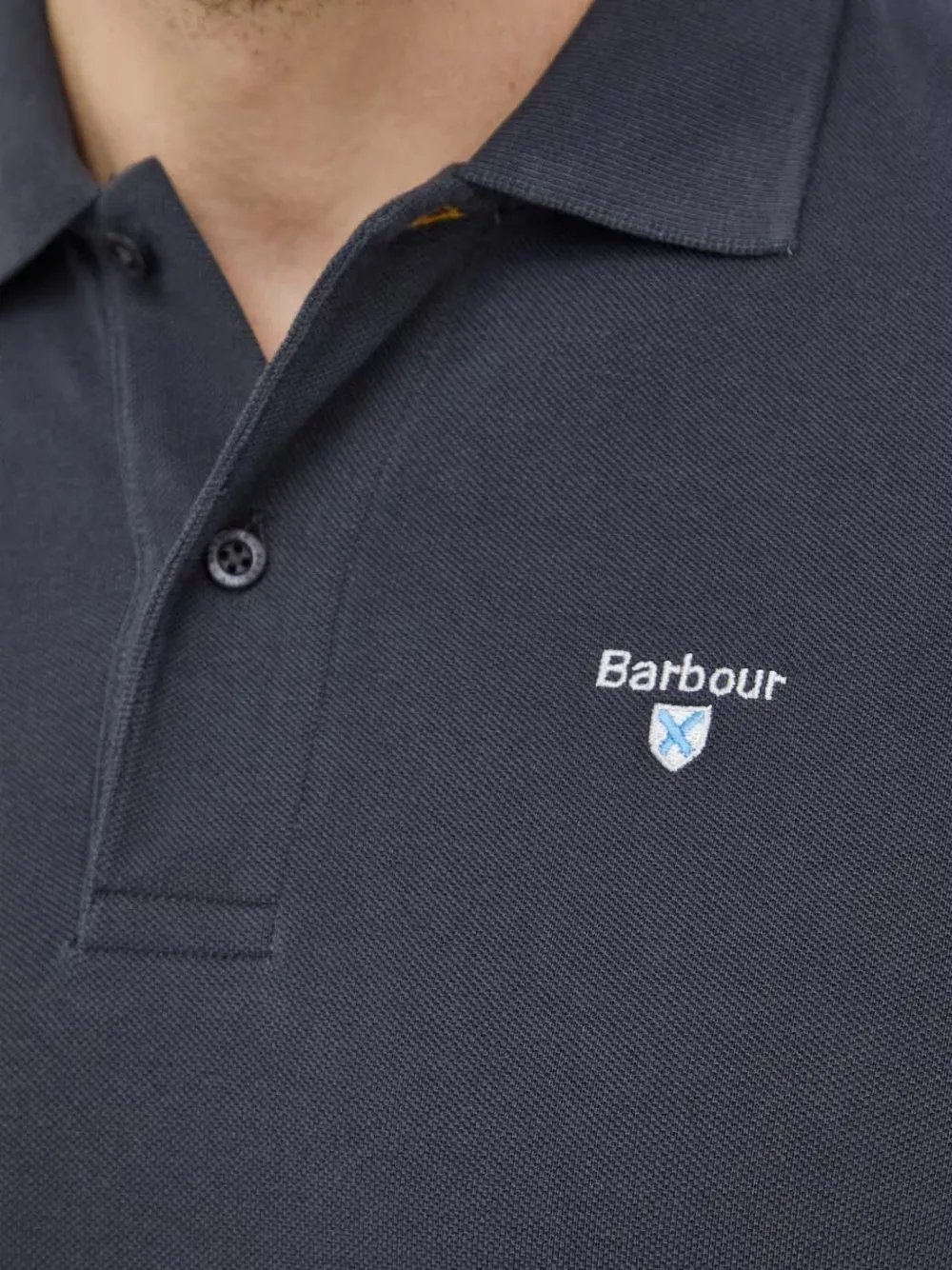 Barbour logo-embroidered polo shirt Blauw