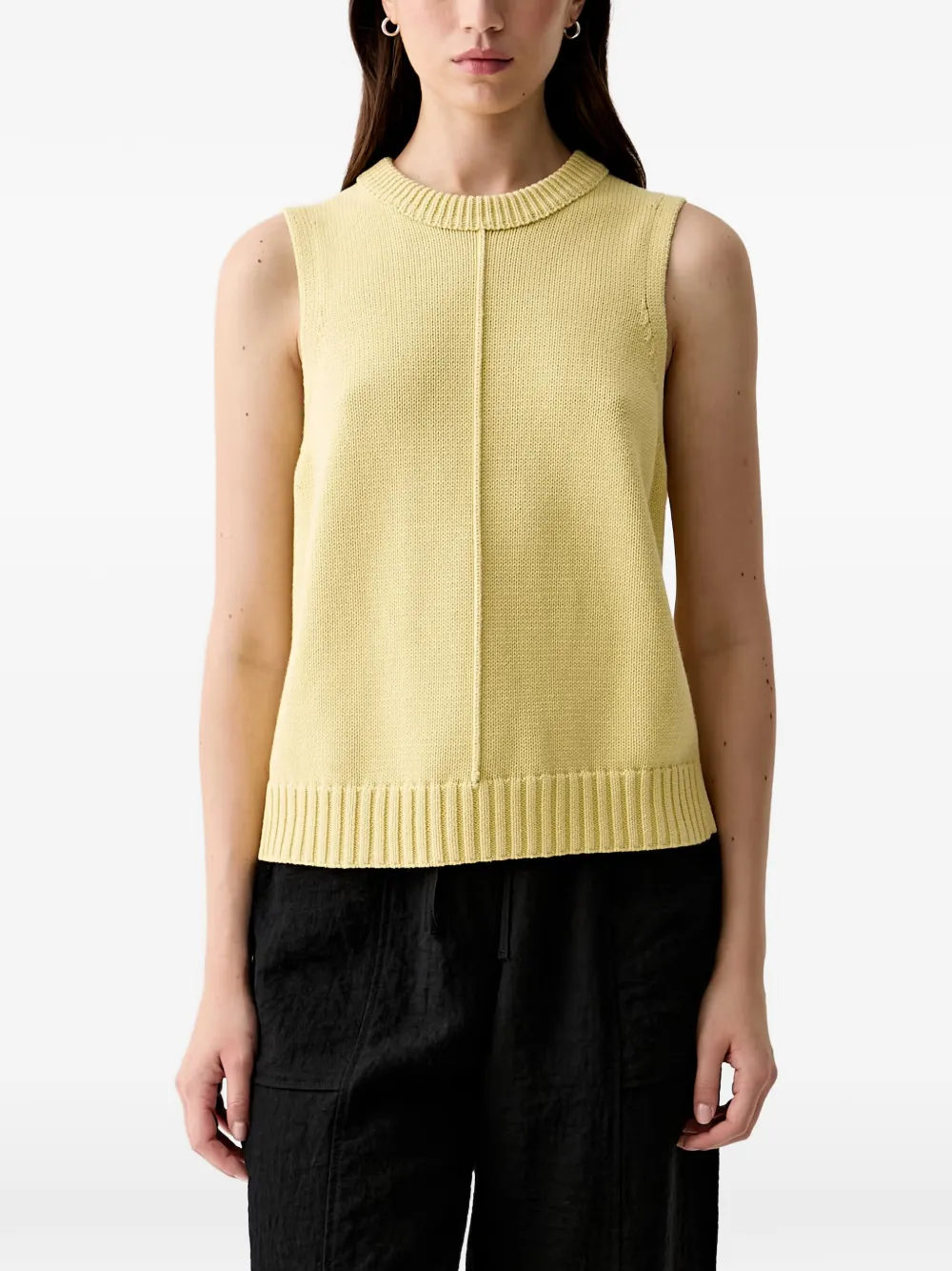 Barbour Avon raised-seam ribbed-trim sleeveless sweater - Gelb