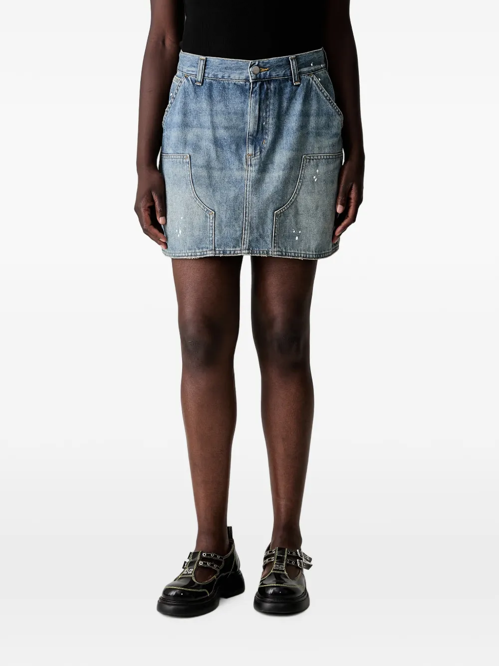 Carhartt WIP paint-splatter denim skirt - Blau