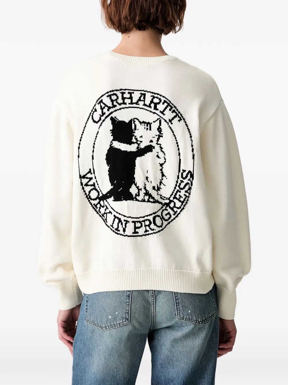 Carhartt WIP Trui met intarsia logo Beige
