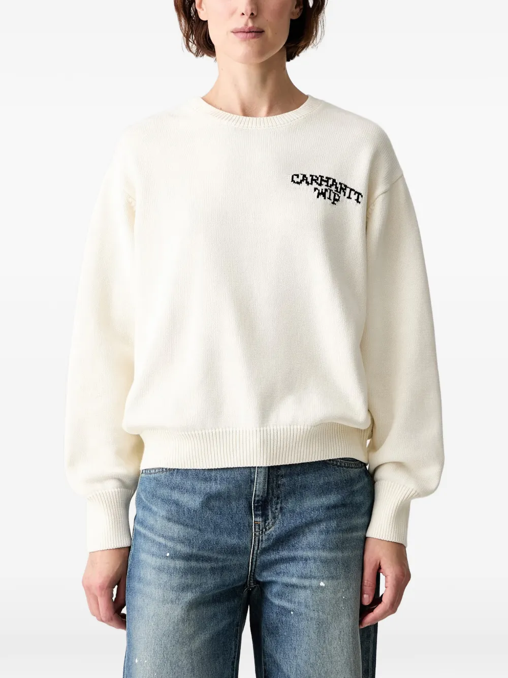 Carhartt WIP logo-intarsia knitted sweater - Nude