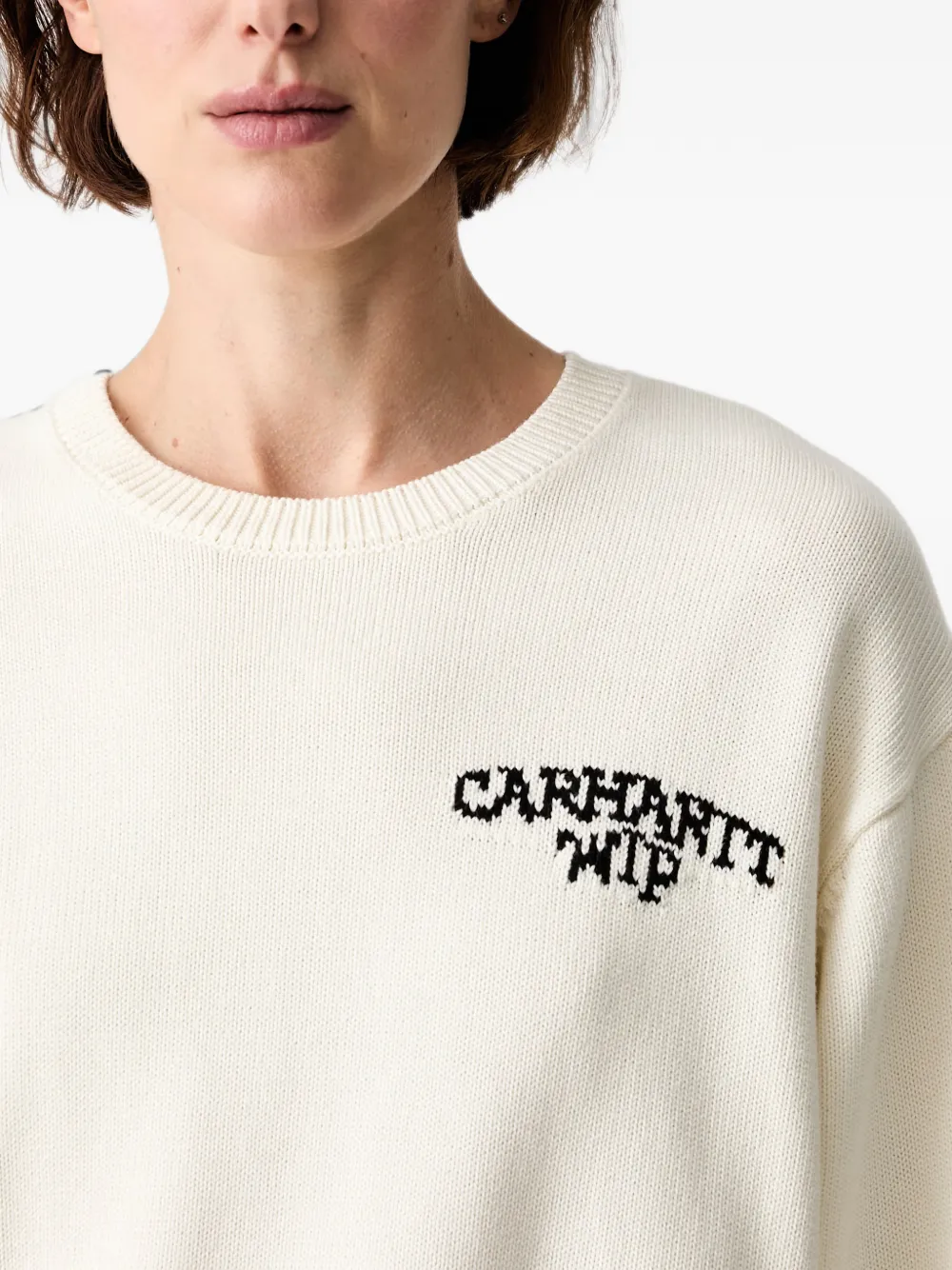 Carhartt WIP Trui met intarsia logo Beige