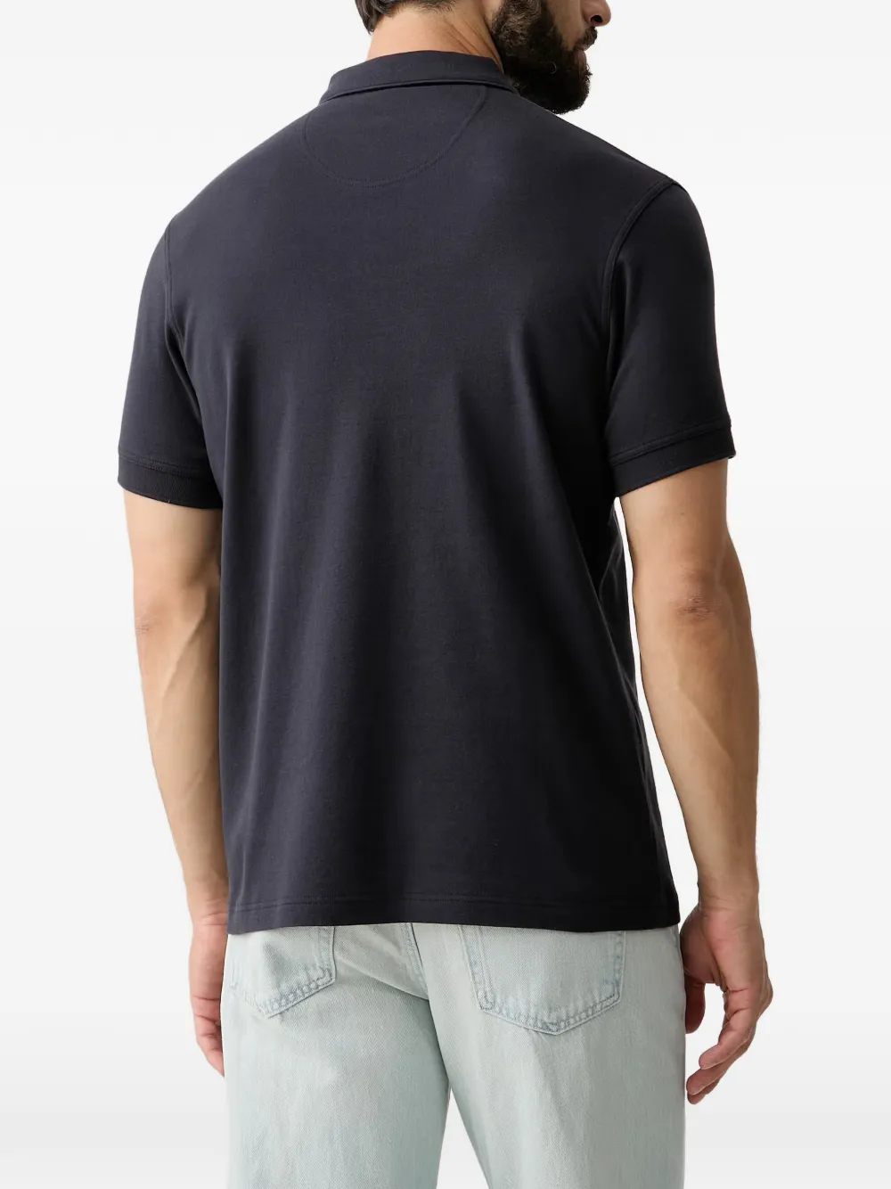 Barbour Crakehall poloshirt met geborduurd logo en ritssluiting Blauw