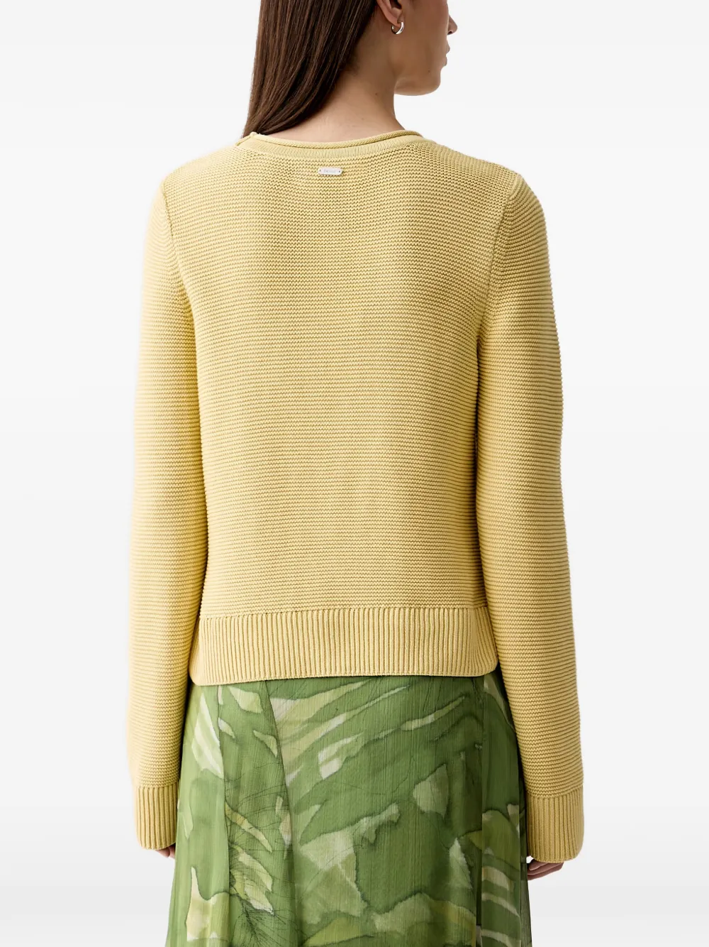 Barbour Fawley gebreide trui met textuur en lange mouwen Geel