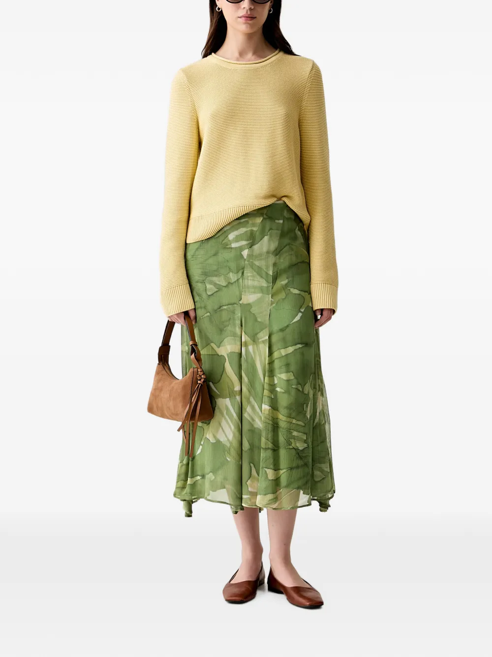 Barbour Fawley gebreide trui met textuur en lange mouwen Geel