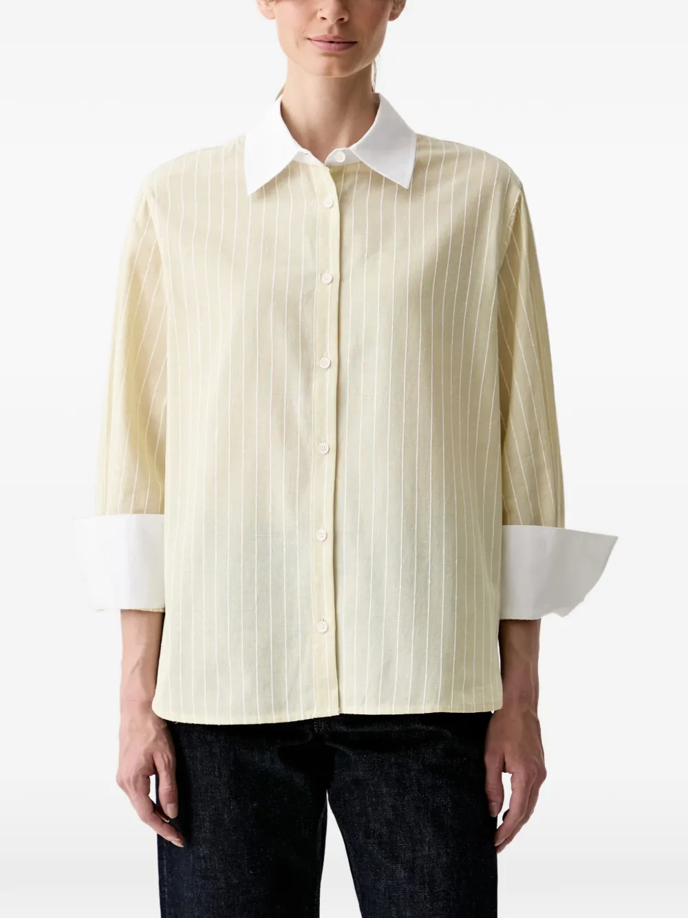 Barbour striped-pattern contrast-collar shirt - Gelb