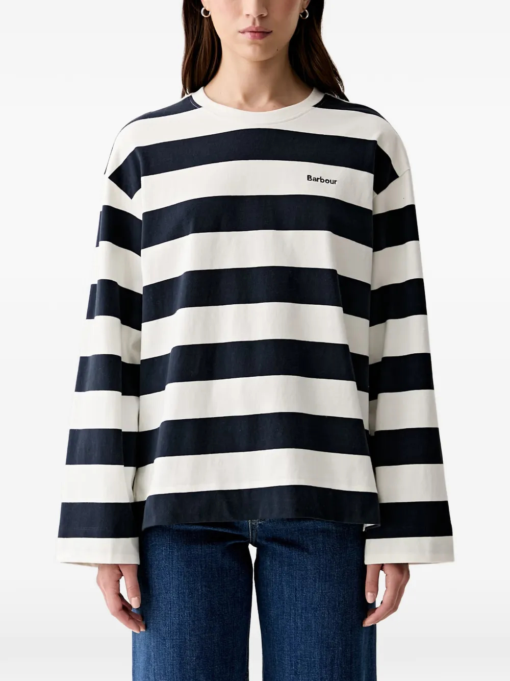Barbour Cartmel striped-pattern long-sleeved T-shirt - Weiß