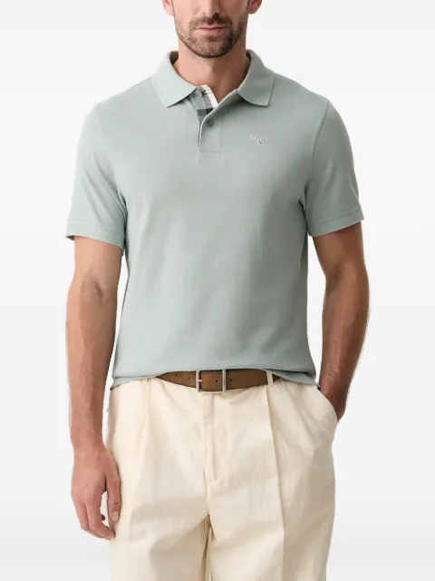 Barbour polo de piqué con logo bordado a cuadros tartán