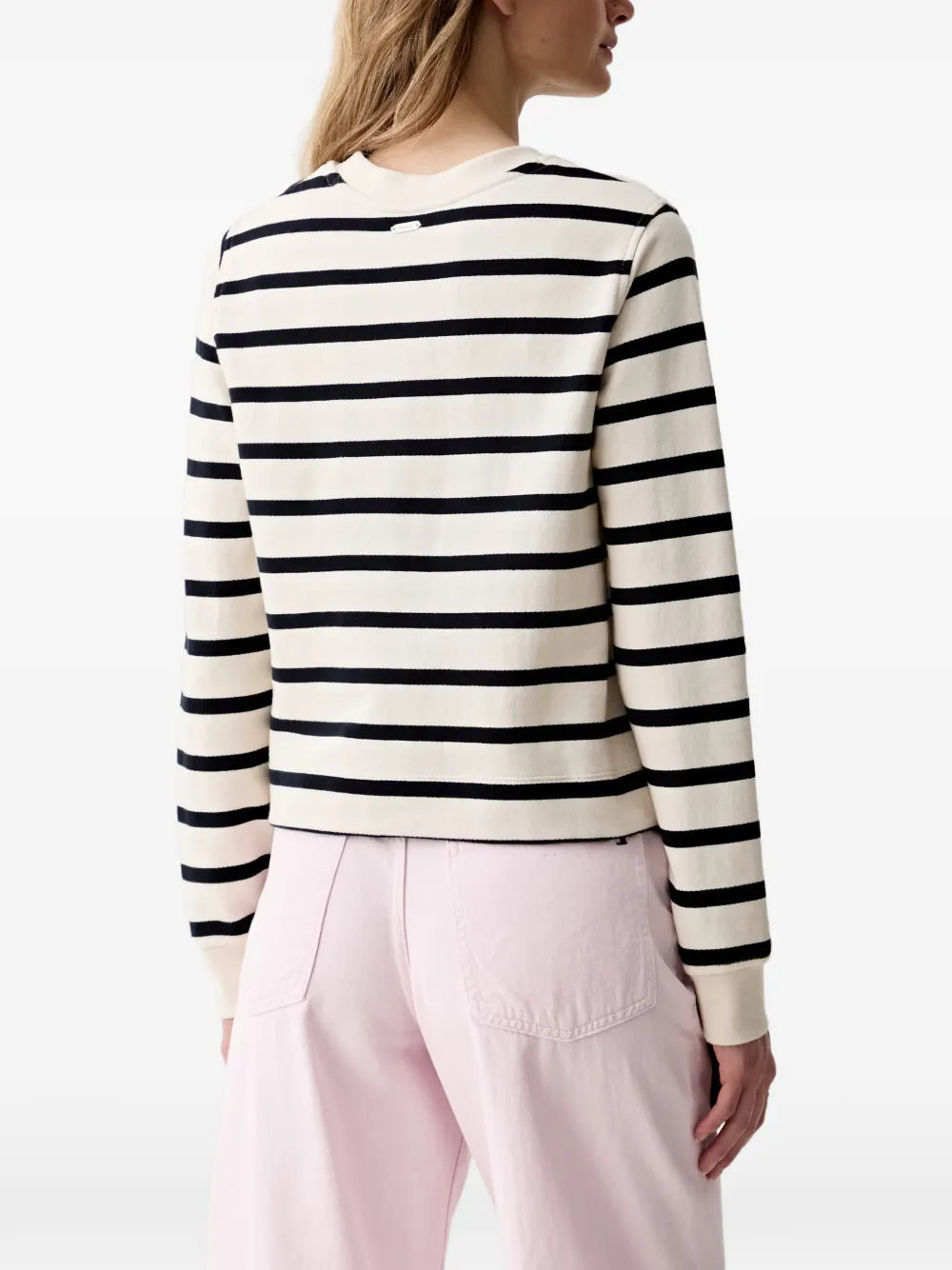 Barbour Aylesby gestreepte sweater met borstzak Wit