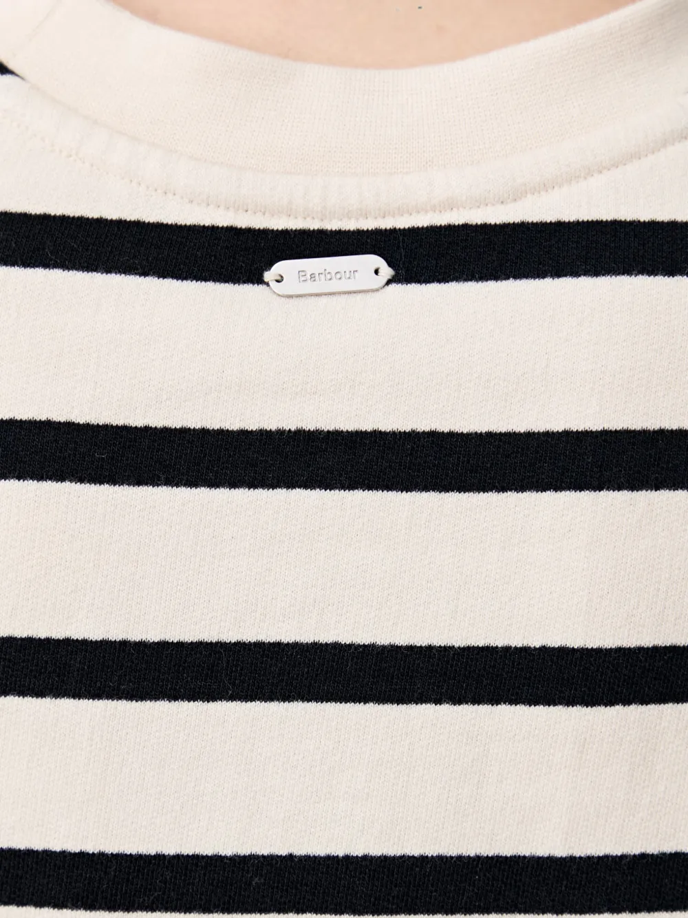 Barbour Aylesby gestreepte sweater met borstzak Wit