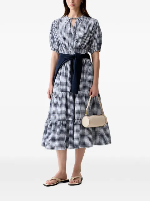 Barbour Ashwell gingham-check tiered midi dress
