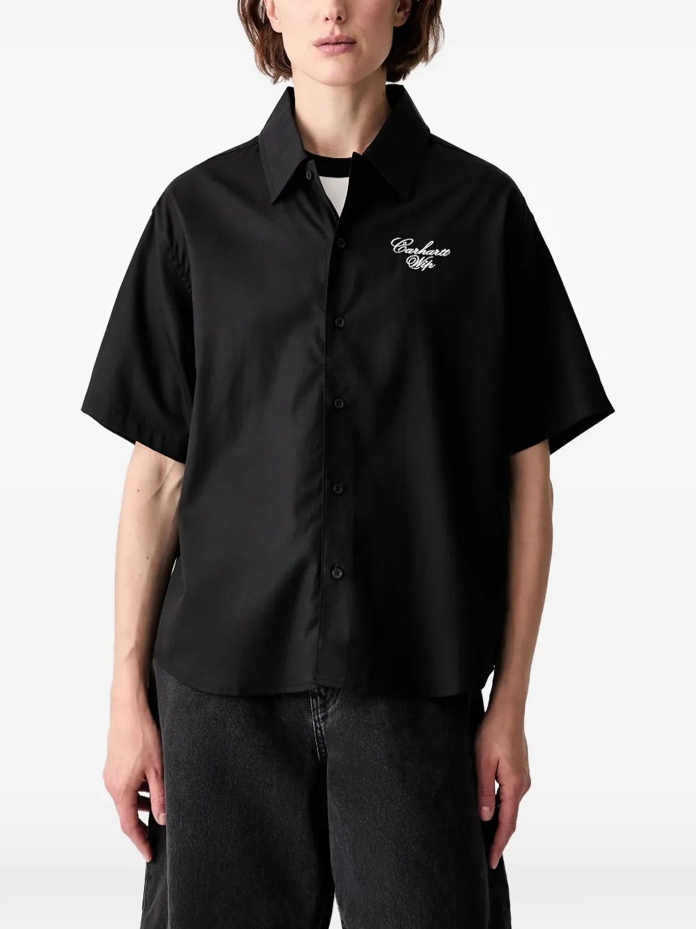 Carhartt WIP logo-embroidered short-sleeve shirt - Schwarz